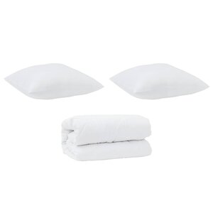 vidaXL Duvet avec oreillers Autre 3 Pièces Blanc 240 x 220 cm Microfibre