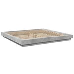 vidaXL Cadre de lit et lumières LED sans matelas gris béton 180x200 cm