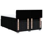 vidaXL Sommier à lattes de lit avec matelas Noir 160x200 cm Tissu