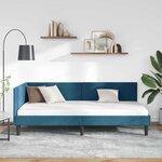 vidaXL Cadre de lit d'angle Autre avec tête de lit Bleu 100 x 200 cm