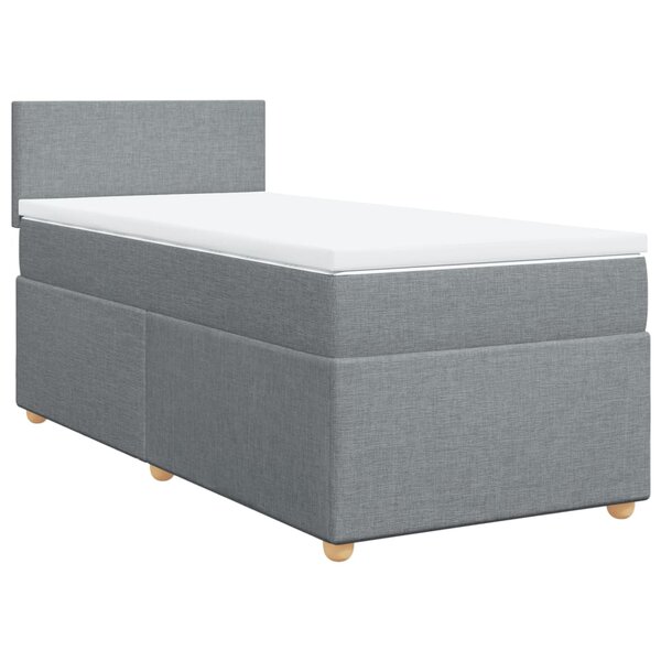 vidaXL Sommier à lattes de lit avec matelas gris clair 80x200 cm tissu