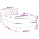 vidaXL Sommier à lattes de lit avec matelas Noir 90x200 cm Tissu