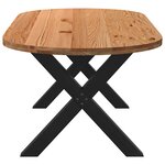 vidaXL Table à manger 220x100x74 cm bois de chêne massif ovale