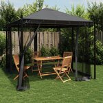 vidaXL Tonnelle avec parois en filet anthracite 2 93x2 93 m acier