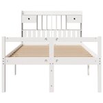 vidaXL Lit bibliothèque sans matelas blanc 135x190 cm bois pin massif
