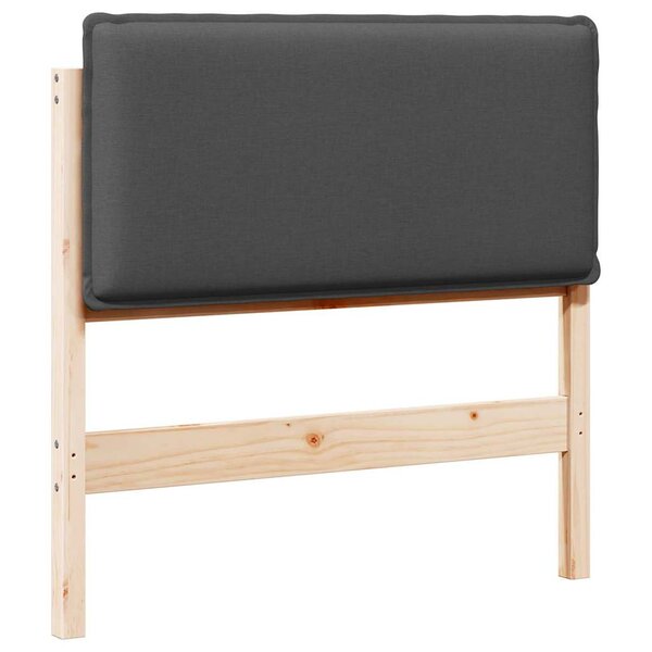 vidaXL Tête de lit capitonnée Gris Naturel et Foncé 75 cm Pin massif