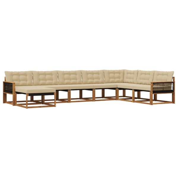 vidaXL Ensemble de canapés d'extérieur 8 Pièces Naturel et Beige