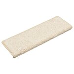 vidaXL Tapis d'escalier 15 pièces 65 x 21 x 4 cm Blanc Bord rectangulaire