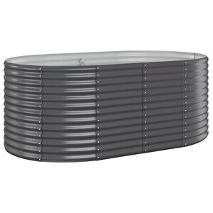 vidaXL Lit surélevé de jardin Acier galvanisé Anthracite