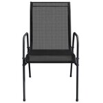 vidaXL Chaises de jardin lot de 2 Acier et textilène Noir