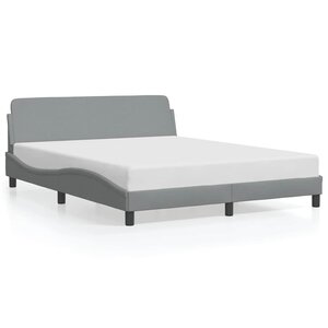 vidaXL Cadre de lit Dover gris clair 152x203 cm tissu