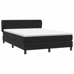 vidaXL Sommier à lattes de lit avec matelas noir 140x210 cm velours