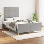 vidaXL Cadre de lit sans matelas gris clair 120x200 cm tissu
