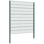 Vidaxl panneau de clôture avec poteaux fer 3 4 x 2 m vert