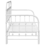 vidaXL Cadre de lit de jour avec tête de lit Blanc 75 x 190 cm Acier