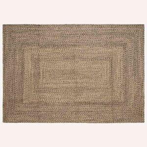 vidaXL Tapis Naturel et noir 240 x 340 cm Jute