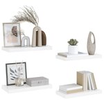 vidaXL Étagère murale flottante 4 Pièces Blanc brillant 50x23x3 8 cm MDF