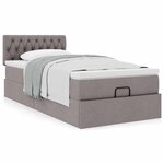 vidaXL Lit ottoman avec matelas taupe 90x200 cm tissu