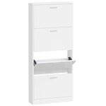 vidaXL Armoire à chaussure Blanc brillant 59x17x150 cm Bois ingénierie