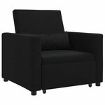vidaXL Canapé Lit Simple avec des roues Noir 90 x 165 x 87 cm tissu
