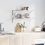 vidaXL Étagères murales 2 Pièces 75x30x3 cm argenté acier inoxydable
