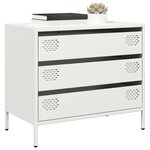 vidaXL Buffet blanc 68x39x58 5 cm acier laminé à froid