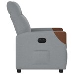 vidaXL Fauteuil inclinable électrique Gris clair Tissu
