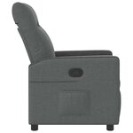 vidaXL Fauteuil inclinable en tissu gris foncé