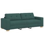 vidaXL Canapé 3 Pièces Vert foncé 221 x 80 x 80 cm Tissu en lin mélangé