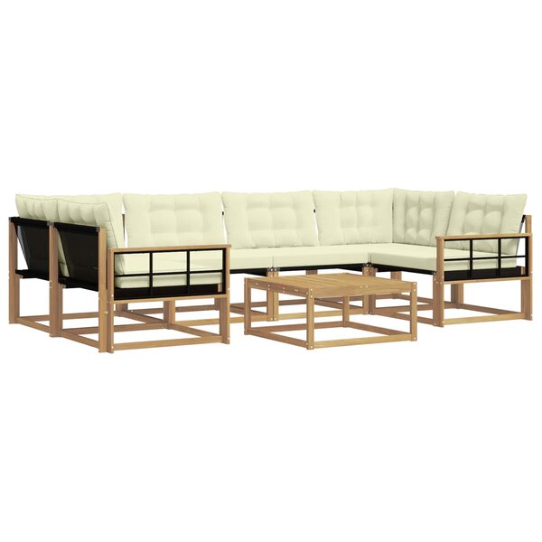 vidaXL Ensemble de canapés d'extérieur 7 pc Blanc et crème