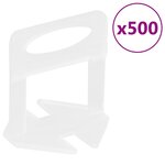 vidaXL Système de nivellement de carrelage 250 cales 500 clips 2 mm