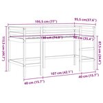 vidaXL Lit mezzanine d'enfants sans matelas avec échelle 90x190 cm