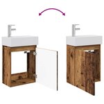 vidaXL Meuble de salle de bain avec robinet Bois ancien