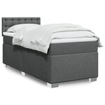 vidaXL Sommier à lattes de lit et matelas Gris foncé 90x190 cm Tissu
