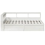 vidaXL Lit bibliothèque sans matelas blanc 160x200 cm bois pin massif