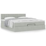 VidaXL Cadre de lit ottoman avec matelas gris clair 180x200 cm velours