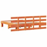 vidaXL Cadre de lit avec tête de lit Marron 140 x 200 cm Pin massif