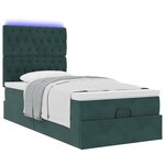 vidaXL Cadre de lit ottoman avec matelas vert foncé 80x200 cm velours