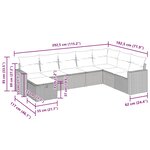 vidaXL Salon de jardin 8 Pièces avec coussins noir résine tressée