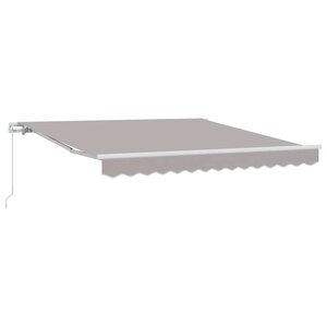 vidaXL Auvent Rétractable Gris clair 350 x 250 cm tissu