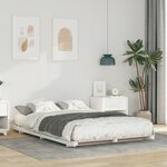 vidaXL Cadre de lit surélevé Blanc 140 x 190 cm Bois massif en pin