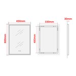 Miroir décoration moderne design LED pour salle de bain 60 x 45 x 3 cm blanc 03_0010170