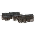 vidaXL Ensemble de canapé de jardin 11 Pièces Gris polyrotin