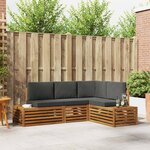 vidaXL Ensemble de canapés d'extérieur 4 Pièce Naturel et Anthracite