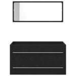 vidaXL Cabinet de Lavabo Chêne noir 90 x 45 x 1.5 cm Bois d'ingénierie
