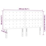 vidaXL Tête de lit à LED Gris 200x5x118/128 cm Similicuir