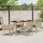 vidaXL Ensemble de salle à manger pour jardin 5 Pièces Beige Poly rotin