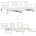 vidaXL Lit de jour avec gigogne et tiroirs sans matelas blanc 90x200cm
