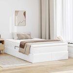 vidaXL Lit avec rangement et matelas avec matelas Blanc 120 x 200 cm