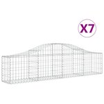 vidaXL Paniers à gabions arqués 7 Pièces 200x30x40/60 cm Fer galvanisé